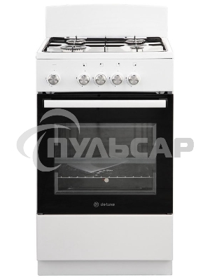 Плита газовая De Luxe 5040.48Г (Щ) белый, конфорок 4 шт, духовка 43 л, 50 см x 85 см x 50 см