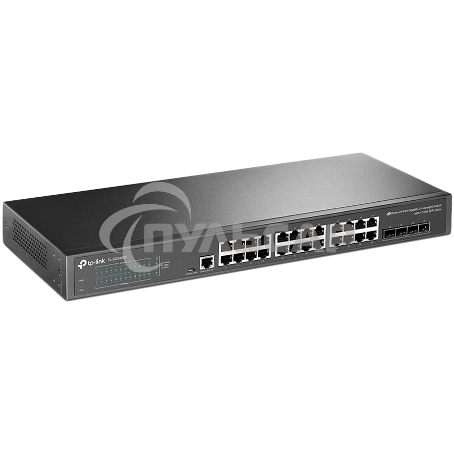 Коммутатор TP-Link JetStream™ 24-port Gigabit L2/L2+ Managed Switch with 4 SFP slots, support SDN controller, abundant L2/L2+ features, 1U rack mountable, full managed via web UI/CLI/Console/SSH/Telnet/SNMP.
