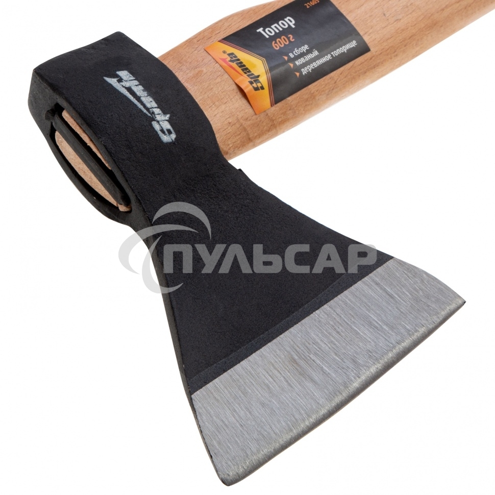 Топор SPARTA 21605 600 г в сборе кованый деревянное топорище