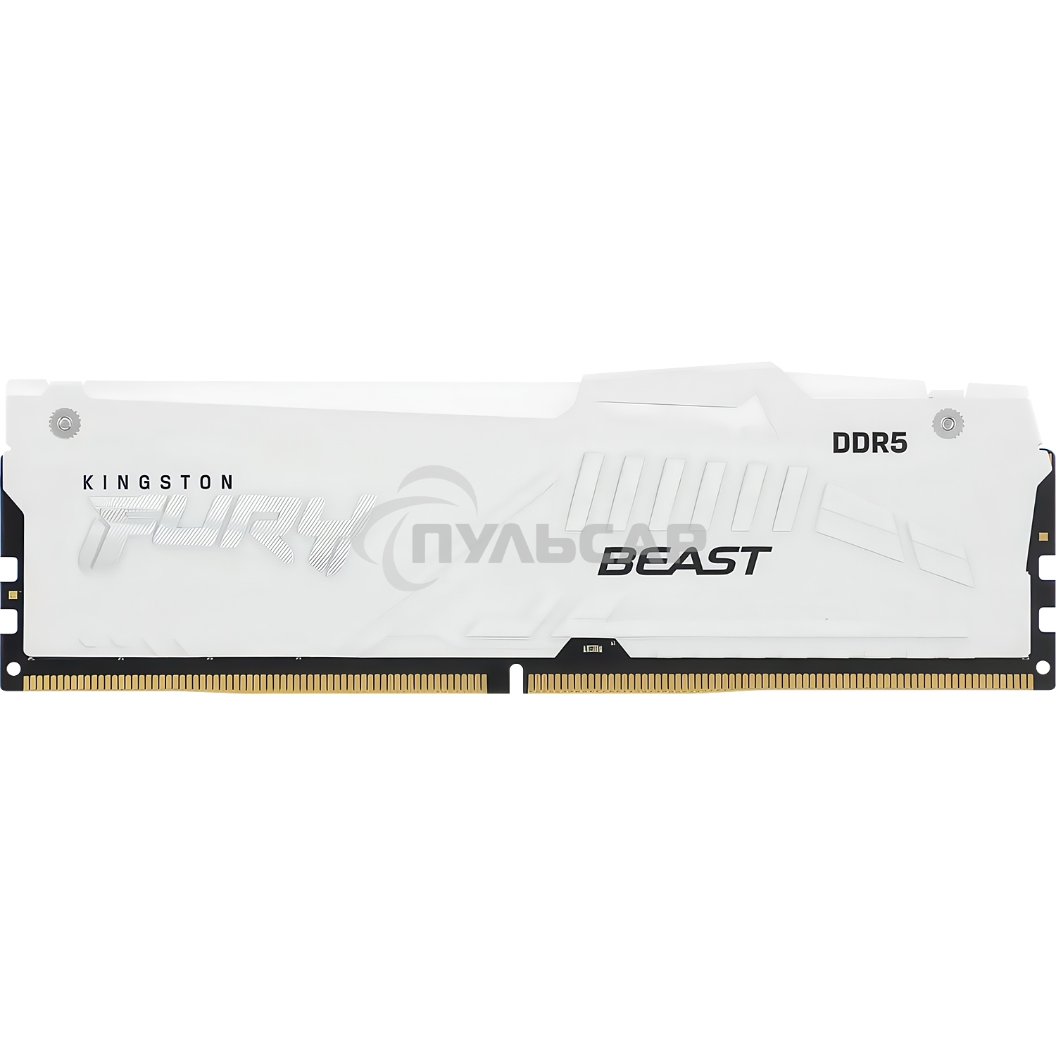 Оперативная память Kingston Fury Beast, DDR5, 16Gb (1x16Gb), 6400MHz, CL32, DIMM, радиатор, RGB, белый