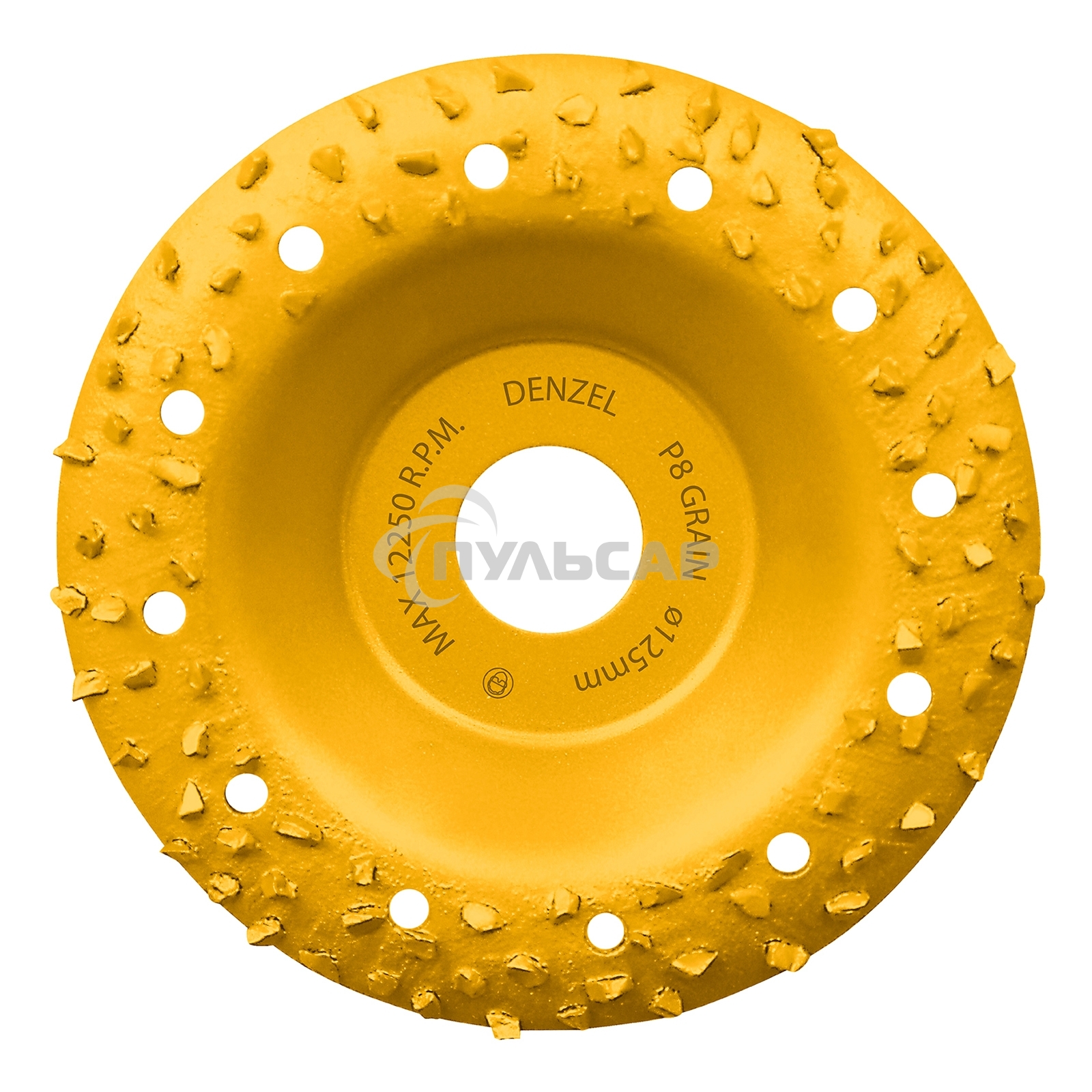Чашка твердосплавная зачистная Denzel 72976 125 мм, наклонная, крупное зерно #8