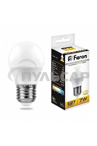 Лампа светодиодная Feron LB-95 7W 230V E27 2700K G45