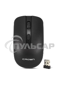 Мышь беспроводная Crown CMM-336W черный, 1600 dpi, радиоканал, USB, кнопки - 4