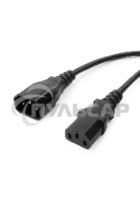Кабель питания сист.блок-монитор Cablexpert PC-189-VDE-5M, 5м, C13-C14, VDE, 10А, Сечение провода: 0,75 мм2, черный, с заземлением