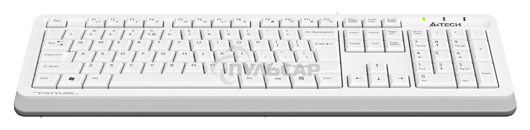 Клавиатура проводная A4Tech Fstyler FKS10, USB, белый/серый