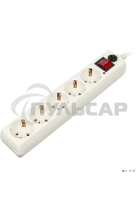 Сетевой фильтр BURO Сетевой фильтр, 5 розеток, 3 метра, (500SH-3-W), белый 992290