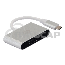 Устройство чтения карт памяти Type C Digma CR-С2501-S серебристый