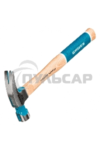 Молоток-гвоздодер,280 г, угол 75, магнит, обрезиненная рукоятка AMERICAN HICKORY GROSS