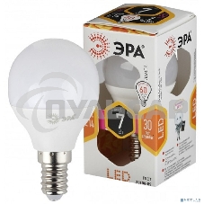 Лампа светодиодная LED 7Вт E14 220В 2700К smd P45 шар Б0020548 ЭРА