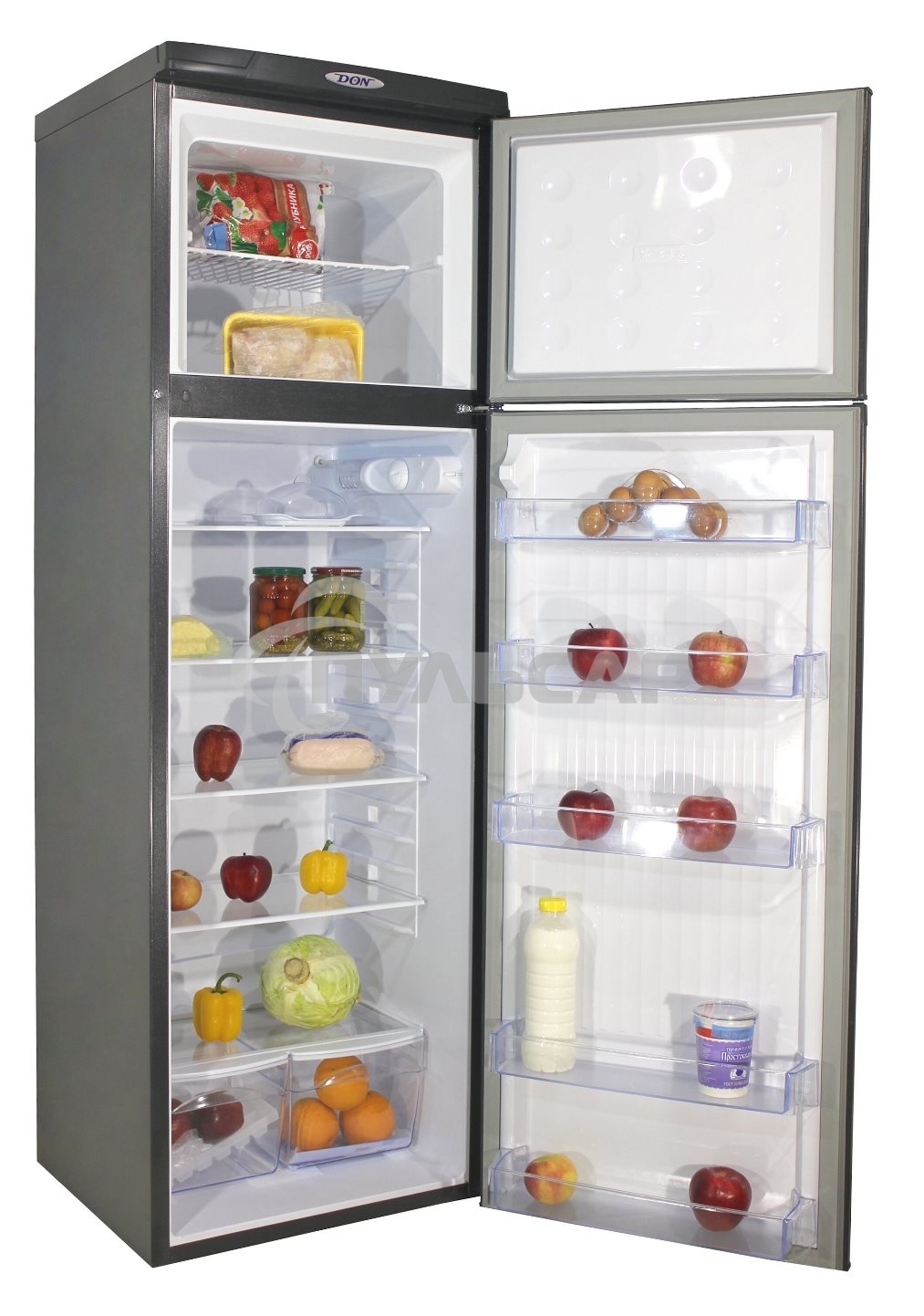 Холодильник DON R-236 G графит зеркальный двухкамерный 250/70л морозилка сверху