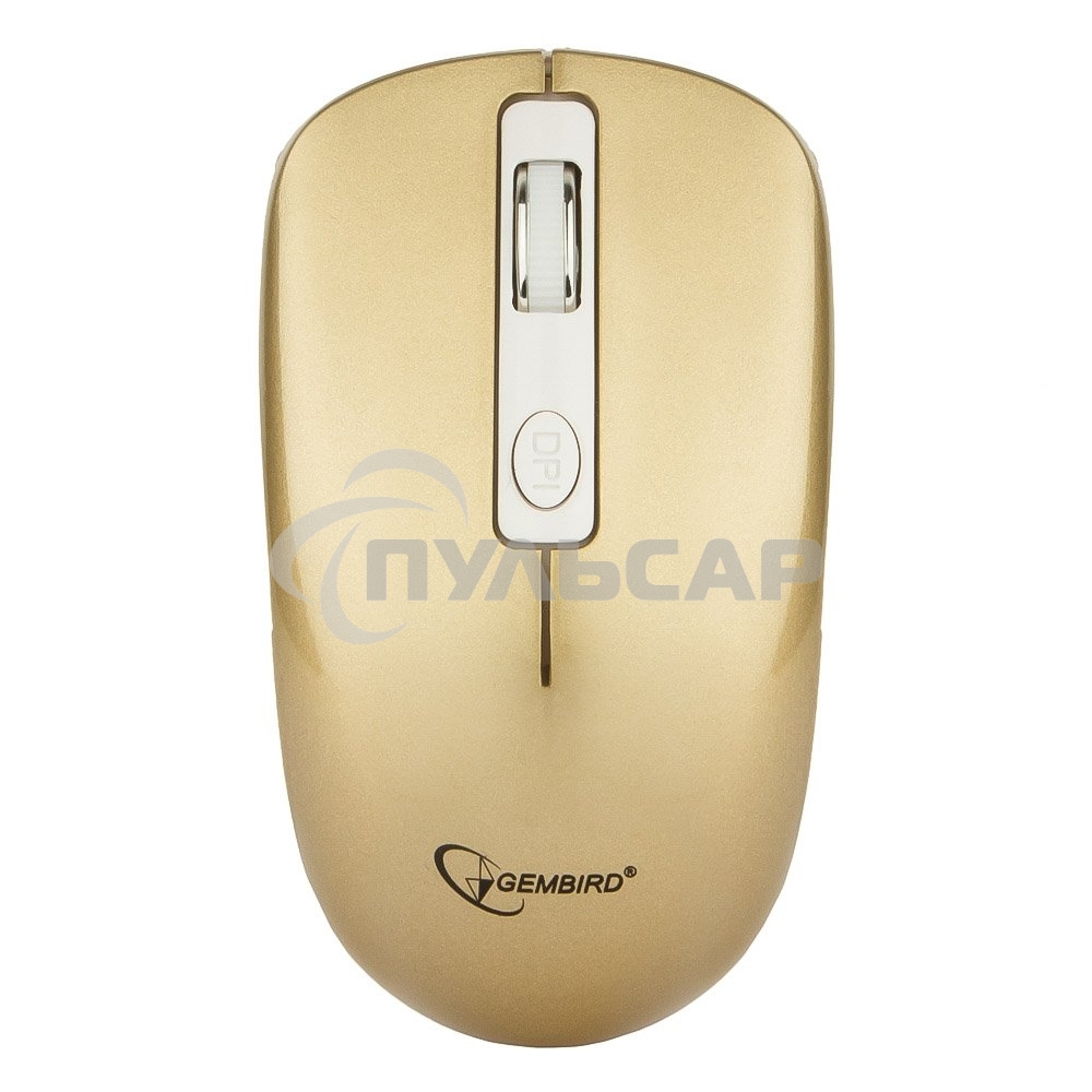 Мышь беспроводная Gembird MUSW-400-G золотой, 1600 dpi, радиоканал, USB, кнопки - 4