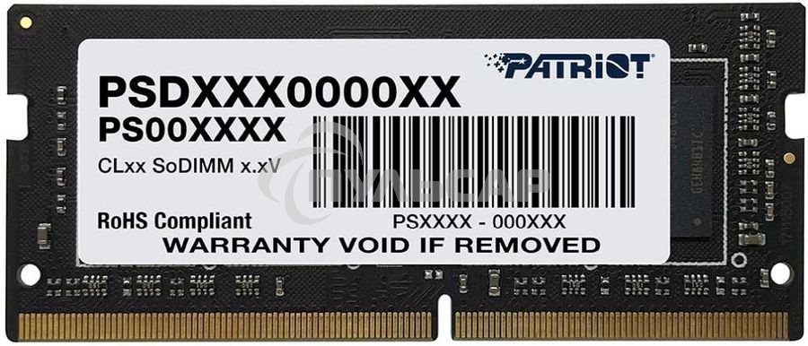 Оперативная память Patriot Signature, DDR4, 16Gb (1x16 Gb), 3200 MHz, CL22, SO-DIMM