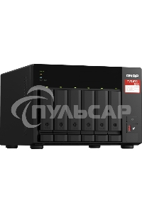 Сетевое хранилище без дисков SMB QNAP TVS-675-8G NAS, 6-tray w/o HDD, 2xM.2 SSD Slot, 1xHDMI-port. CPU 8-сore 64-bit x86 KX-U6580 2.5 GHz, 8GB DDR4 (1 x 8GB) up to 64GB (2 x 32GB), 2x 2.5 Gigabit LAN