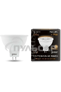 Лампа светодиодная Gauss LED MR16 GU5.3 7W 600lm 2700K 1/10/100