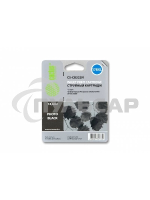 Картридж струйный Cactus CS-CB322N №178XL фото черный (14.6 мл.) для HP PS B8553/C5383/C6383/D5463