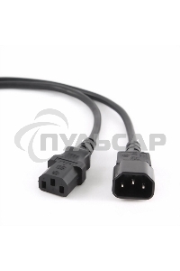 Кабель питания сист.блок-монитор Gembird 1.8м, VDE(0.75мм), черный, с зазем., пакет PC-189-VDE