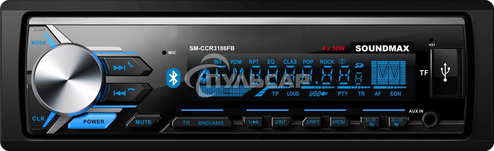 Автомагнитола Soundmax SM-CCR3186 1DIN 4x50Вт