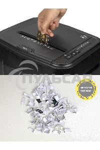 Шредер Heleos АП20-4 черный с автоподачей (секр.P-4) перекрестный 131лист. 20лтр. скрепки скобы пл.карты