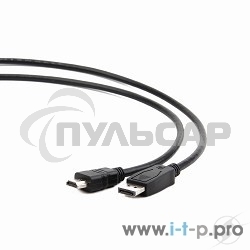 Кабель DisplayPort-HDMI Gembird/Cablexpert 3м, 20M/19M, черный, экран, пакет(CC-DP-HDMI-3M)