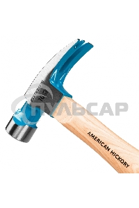 Молоток-гвоздодер,280 г, угол 75, магнит, обрезиненная рукоятка AMERICAN HICKORY GROSS
