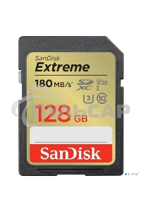 Флеш карта SD 128Gb SanDisk SDXC Class 10 V30 UHS-I U3 Extreme 180MB/s