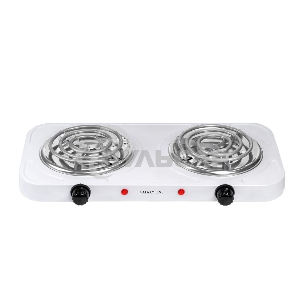 Электрическая плитка Galaxy Line GL 3004, белый, электрическая, 2000 Вт (1000Вт+1000Вт)