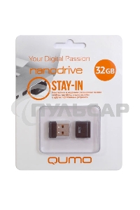 Флешка USB 2.0 QUMO 32 Gb, NANO QM32GUD-NANO-B черный