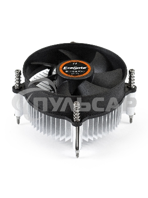 Кулер для процессора ExeGate EK-11508.PWM серебристый/черный, 90 мм, алюминий, 2600 об/мин, 23.5 дБ, 4 pin, 75 Вт, 60 мм