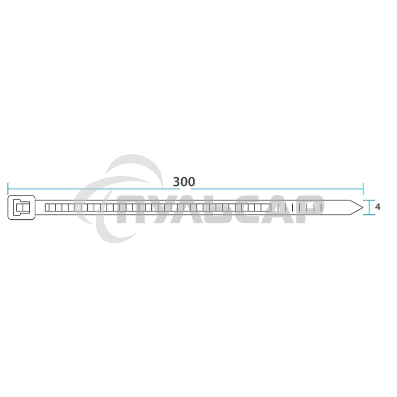 Хомут-стяжка кабельная нейлоновая Rexant 300 x 3,6 мм, белая, упаковка 100 шт.