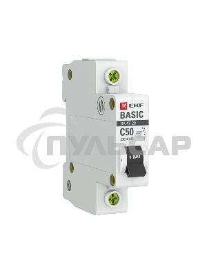 Выключатель автоматический EKF mcb4729-1-50C 1P 50А (C) 4,5кА ВА 47-29 EKF Basic