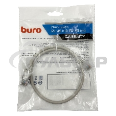 Патч-корд Buro cat5E molded 0.5м серый RJ-45 (m)-RJ-45 (m)