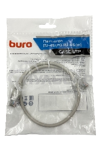 Патч-корд Buro cat5E molded 0.5м серый RJ-45 (m)-RJ-45 (m)