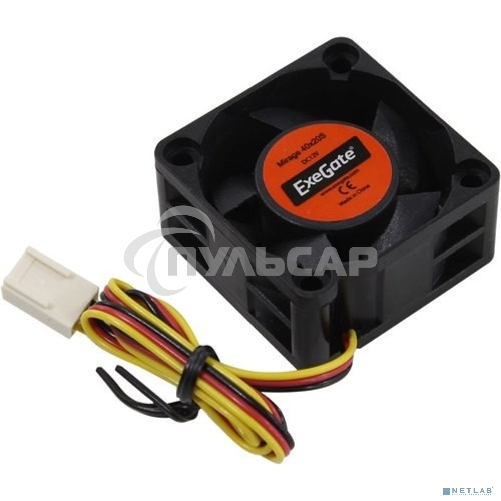 Вентилятор для корпуса ExeGate EX04020S3P черный, 40 мм, 6500 об/мин, 28 дБ, 3 pin