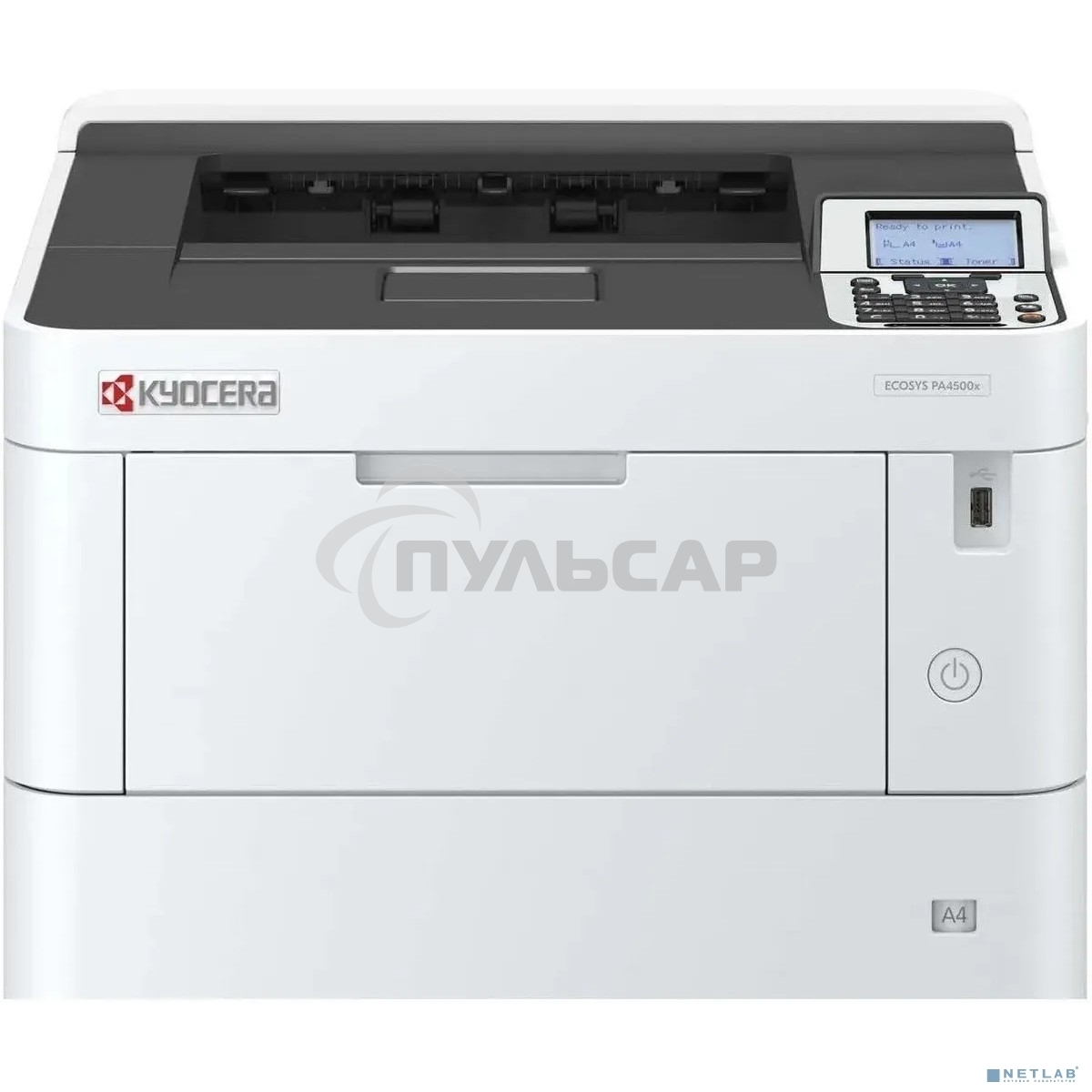 Принтер лазерный Kyocera Ecosys PA4500x (110C0Y3NL0), A4, ч/б, печ. до 45 стр/мин., 1200 x 1200 dpi, USB, RJ-45, Air Print, Mopria