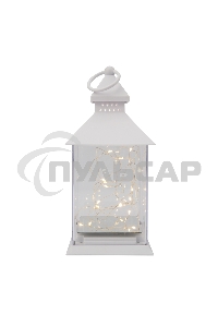 Декоративный фонарь Neon-night с росой, белый корпус, размер 10,7х10,7х23,5 см, цвет теплый белый