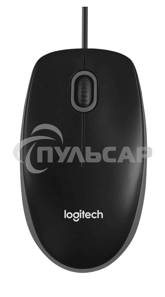 Мышь проводная Logitech B100 черный, 1000 dpi, USB, кнопки - 3