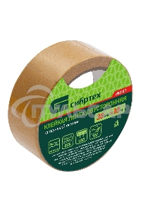 Лента клейкая двусторонняя Сибртех 38мм х 10 м, на тканевой основе