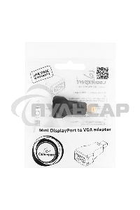 Переходник miniDisplayPort - VGA, Cablexpert A-mDPM-VGAF-01, 20M/15F, черный, пакет
