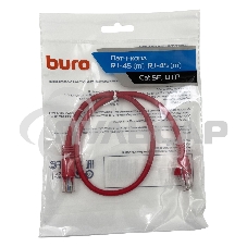 Патч-корд Buro cat5E molded 0.5м красный RJ-45 (m)-RJ-45 (m)
