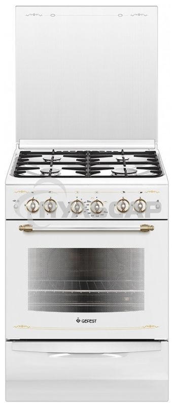 Плита газовая Gefest ПГ 6100-02 0181 белый, конфорок 4 шт, духовка 52 л, 60 см x 85 см x 60 см