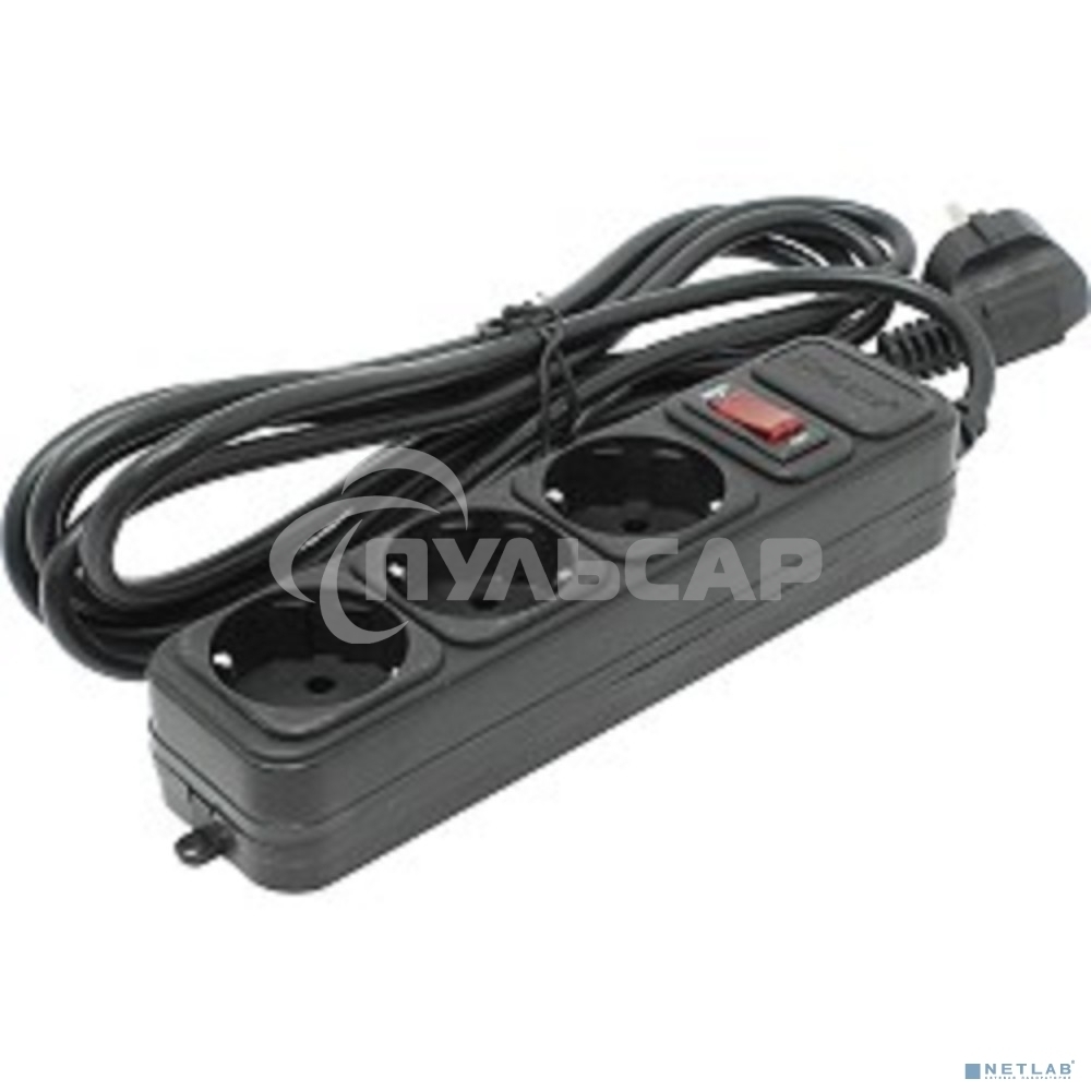 Сетевой фильтр ExeGate EX221179RUS SP-3-3B (3 розетки, 3м, евровилка, черный)