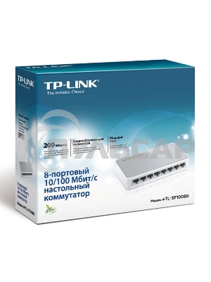Коммутатор TP-Link SOHO TL-SF1008D Коммутатор 8-port 10/100M mini Desktop Switch, 8 10/100M RJ45 ports, Plastic case