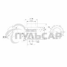 Выключатель-кнопка металл 250V 2А (2с) (ON)-OFF Ø16.2 желтая Rexant