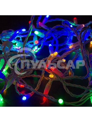 Гирлянда Neon-night Нить 10м, постоянное свечение, белый ПВХ, 230В, цвет: Мультиколор