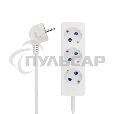 Удлинитель PROconnect 3 гнезда, 5 м, 3х0.75 мм², с/з, белый