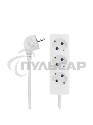 Удлинитель PROconnect 3 гнезда, 5 м, 3х0.75 мм², с/з, белый