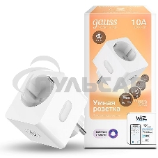 Сетевой переходник (Умная розетка) Gauss Smart Home 2300W 207-253V 10А IP20 c заземлением