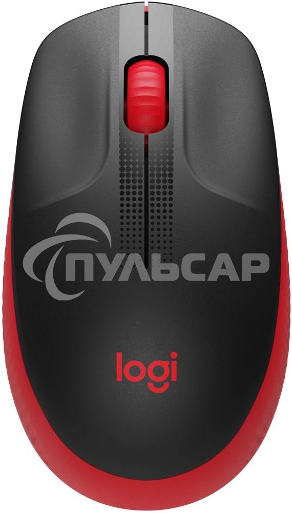 Мышь беспроводная Logitech M190 черный/красный, 1000 dpi, радиоканал, USB, кнопки - 3
