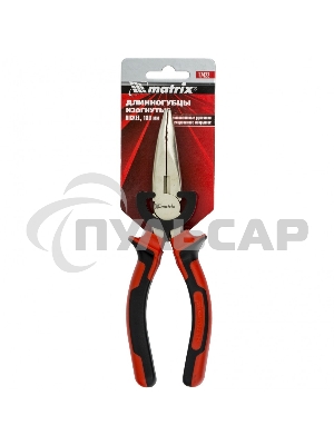 Длинногубцы Matrix NICKEL, 180 мм, изогнутые никелированные, двухкомпонентные рукоятки