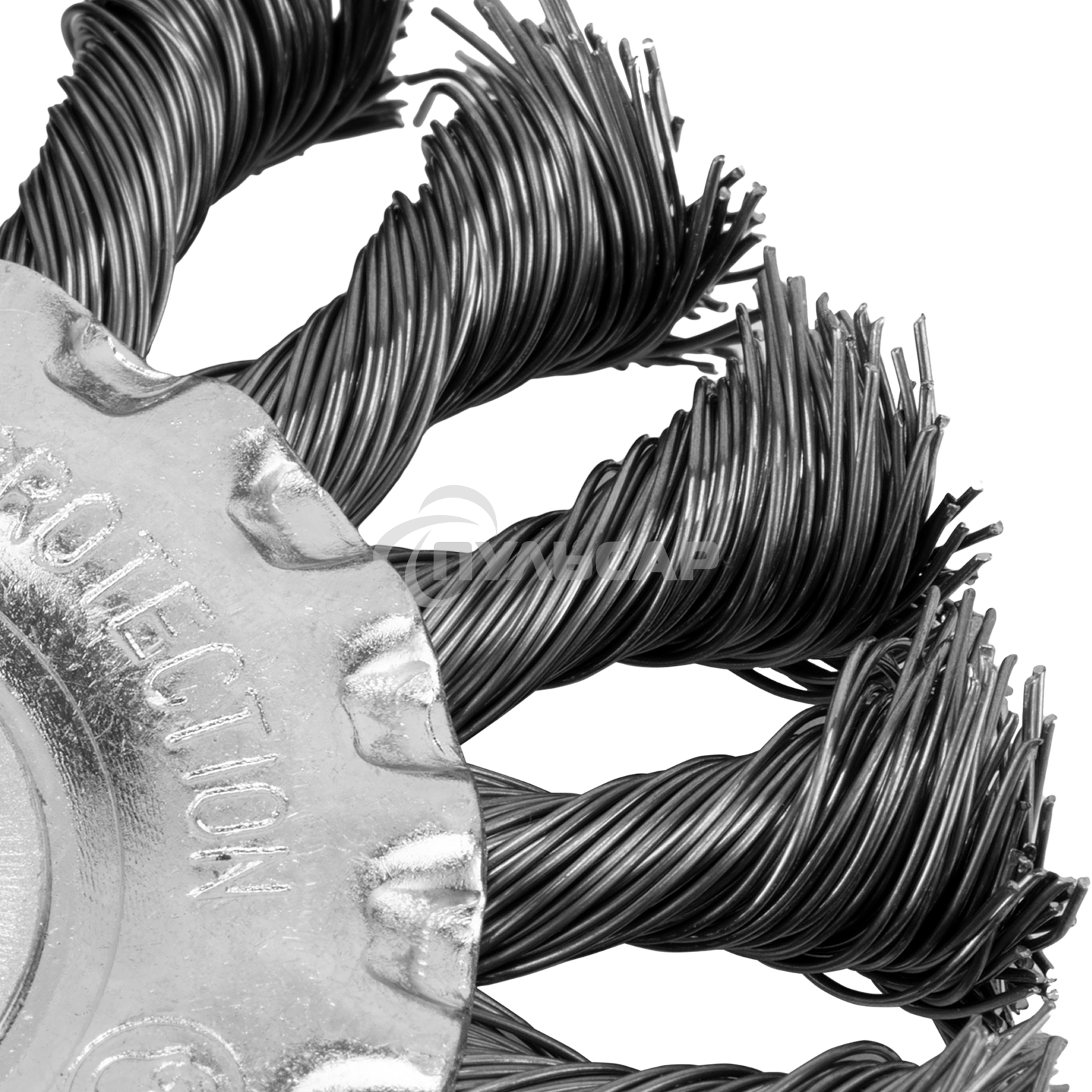 Щетка для УШМ Сибртех 100 мм, посадка 22,2 мм, Плоская, крученая проволока 0,5 мм 746307